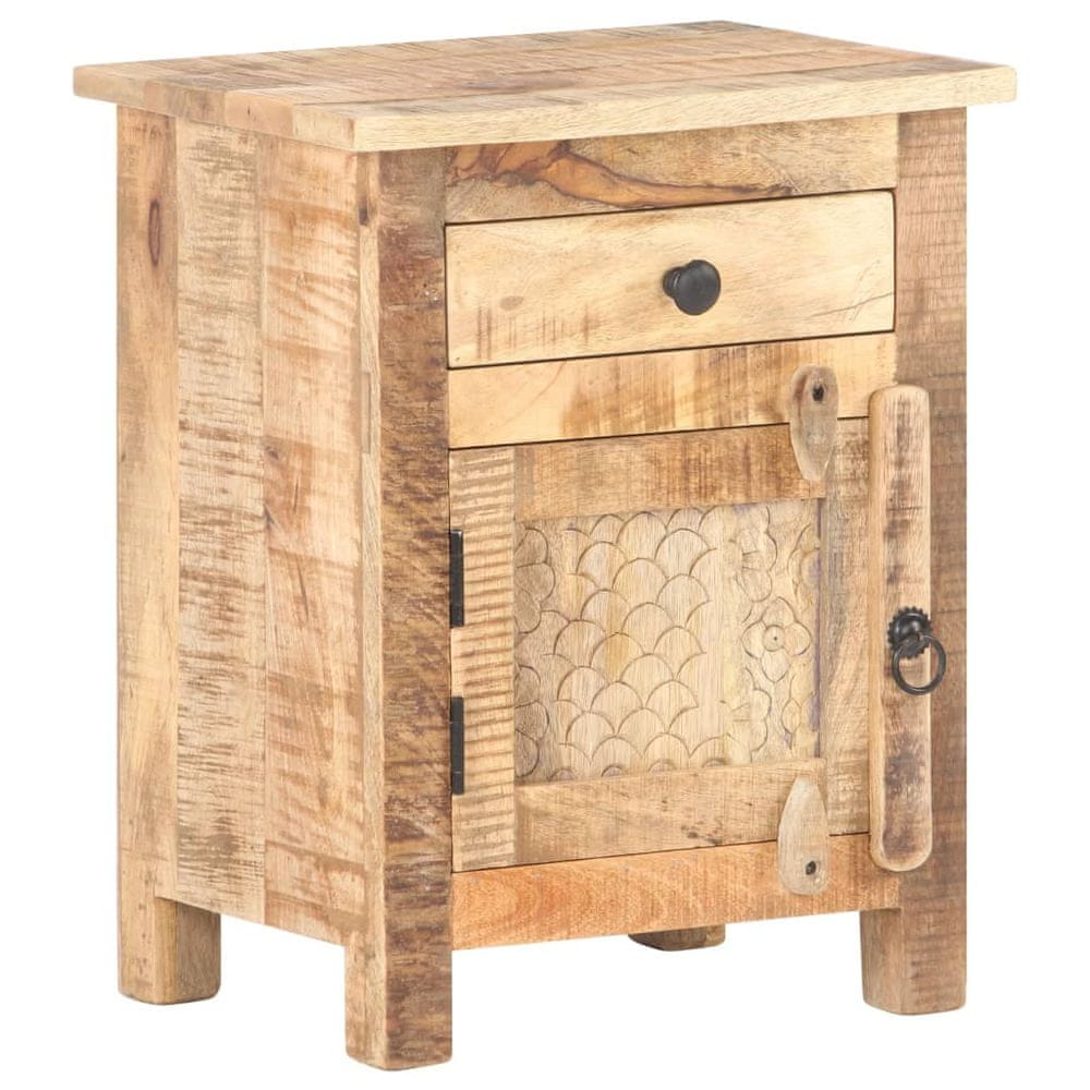 Vidaxl Nočný stolík 40x30x50 cm surové mangovníkové drevo